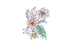 Line Art Flower, Wall Art and Decoration