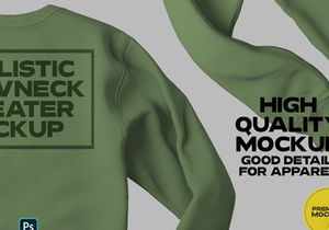 Realistic Crewneck Sweater Mockup