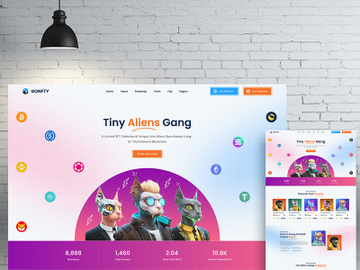 Nftzone - NFT Minting/Collection Landing Page Figma Template (Light) preview picture