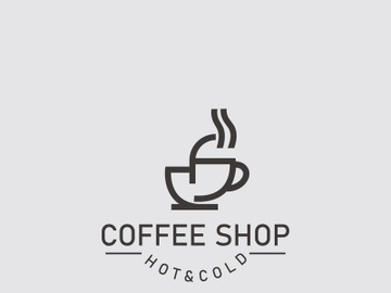 Coffee Shop logo line art illustration design preview picture