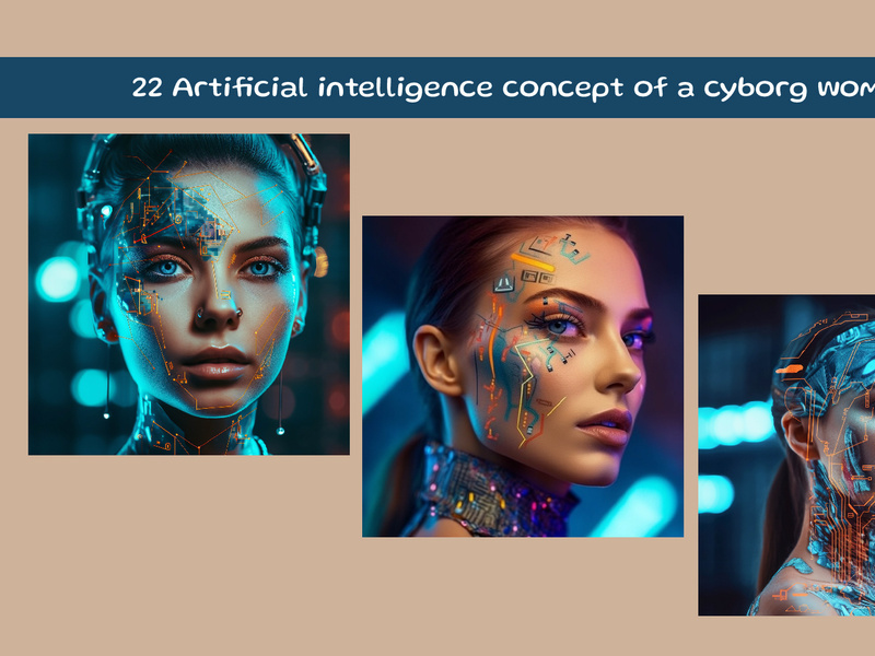 Artificial intelligence concept of a cyborg woman