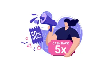 cashback coupon icon flat Illustration for 50% off get vouchers discounts