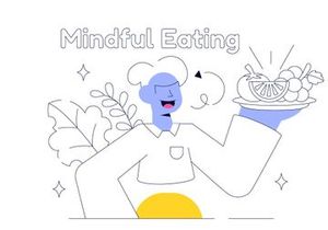 10 Mindful Eating Vector Illustration