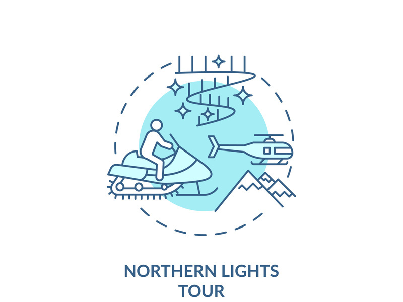 Northern lights tour concept icon