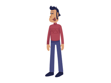 Cheerful and handsome adult man flat cartoon vector illustration preview picture