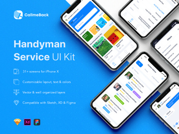 Handyman Service UI Kit for Sketch preview picture