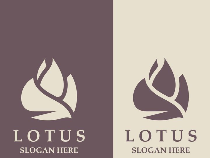 Floral Lotus line art beauty simple and modern logo template vector