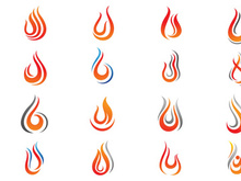 Fire flame icon logo vector