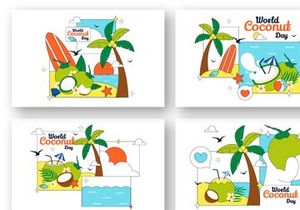 10 World Coconut Day Illustration