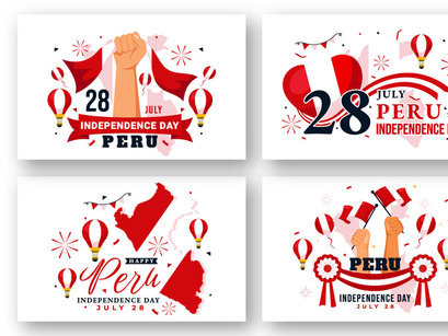 12 Peru Independence Day Illustration