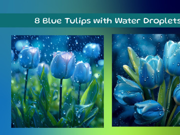 Blue Tulips with Water Droplets preview picture