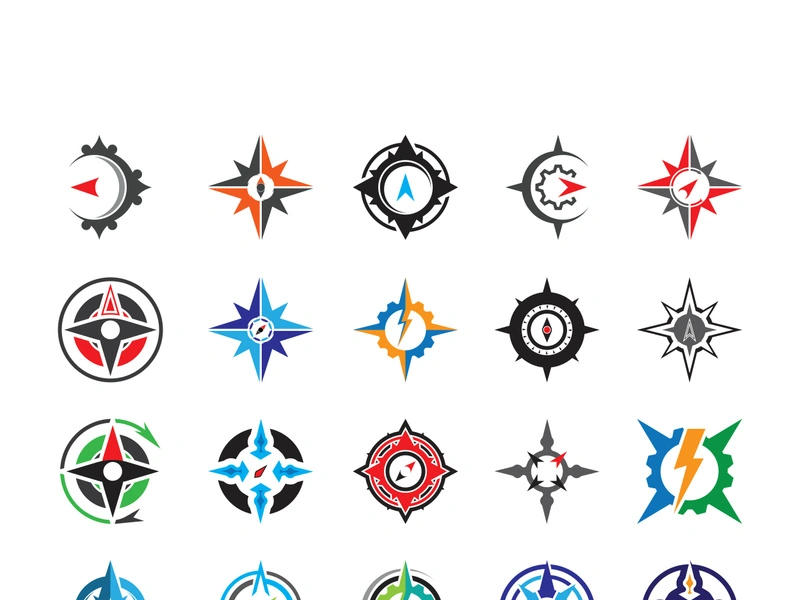 Compass logo template vector icon illustration design