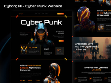 🚀 Cyborg.AI - Cyberpunk Landing Page UI ⚡ preview picture