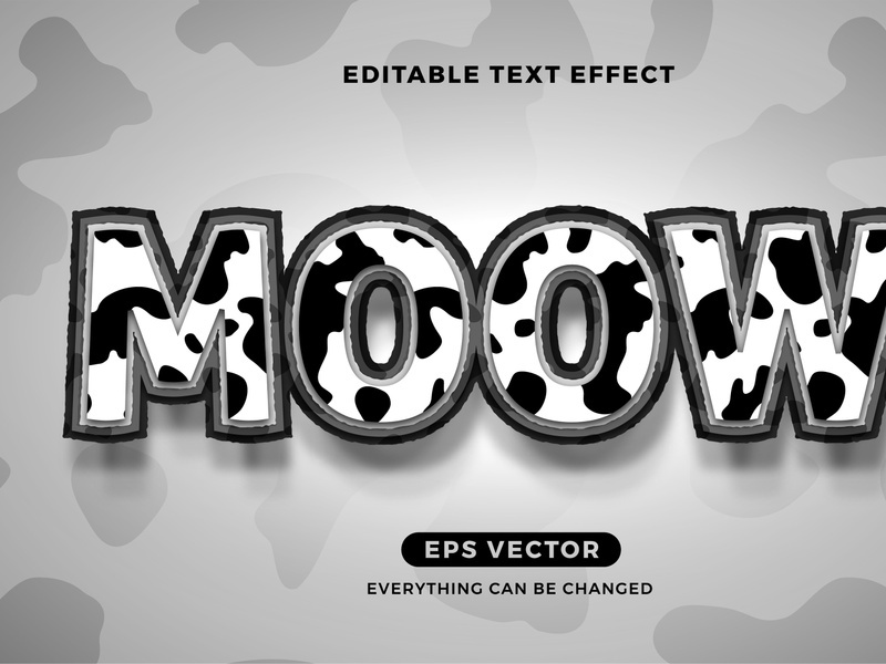 Cow editable text effect vector template