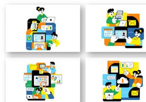 10 Remote Team Collaboration Illustration