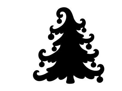 Silhouette eines Weihnachtsbaums mit gekräuselten Zweigen für weihnachtliche Dekoration