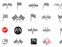 Race start logo icon set