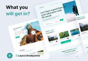 Mooncak Travel Landing Page UI Kit
