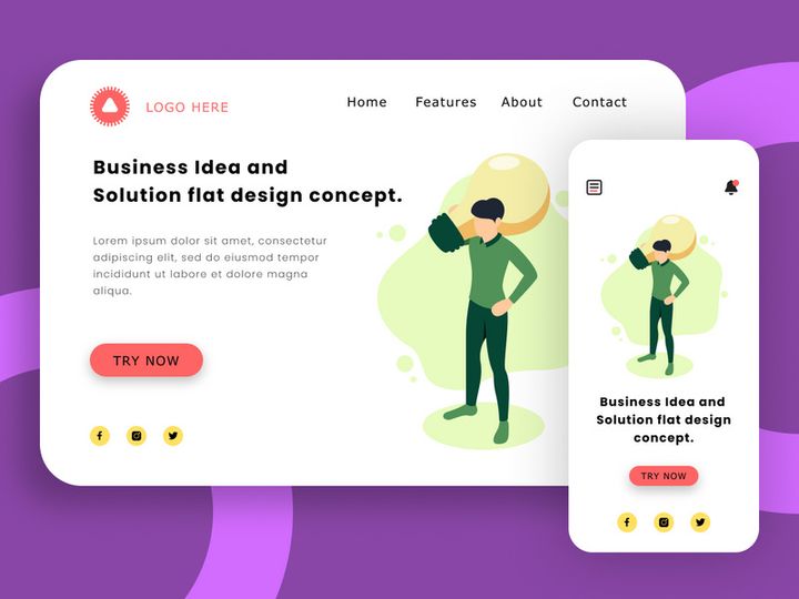 Business Idea and Solution illustration concept.