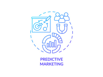 Predictive marketing blue gradient concept icon preview picture