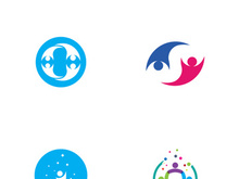 Community of people logo design with creative idea.