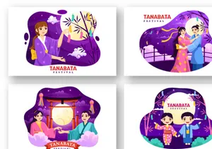 15 Tanabata Festival Vector Illustration