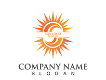 Creative sun concept logo illustration design template