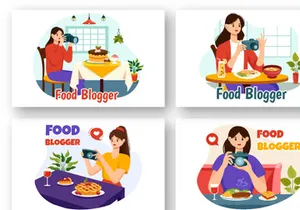 9 Food Blogger Illustration