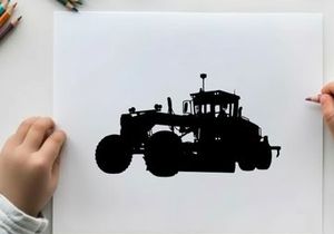 Tractor silhouette against a white background