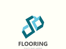 Flooring Logo design, custom Layer Vector elegant business store building