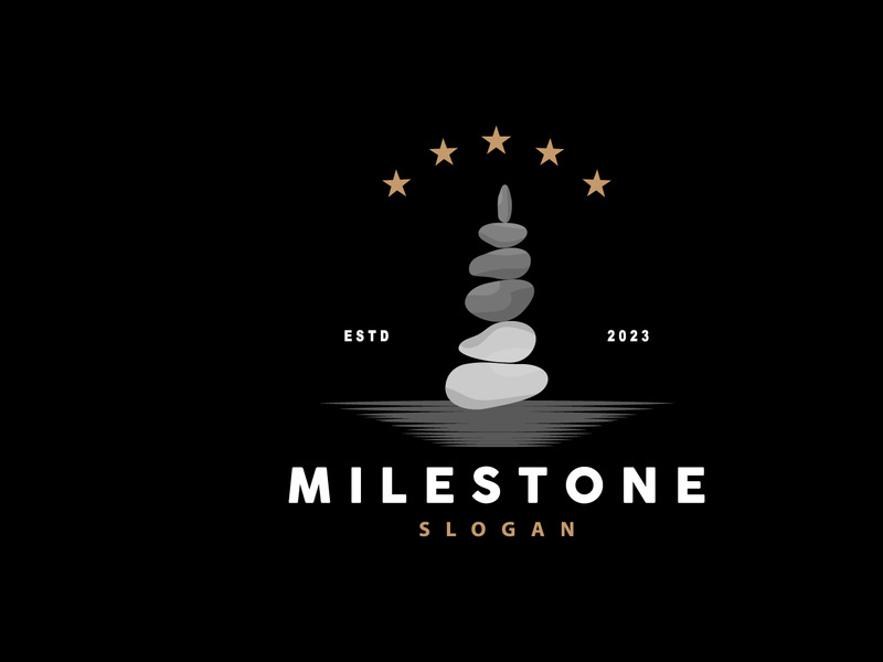 Stone Logo, Premium Elegant Design, Stone Balance Vector