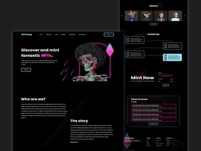 NFT Market Landing Page Template Design