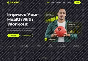 AnyFIT - Workout Landing Page