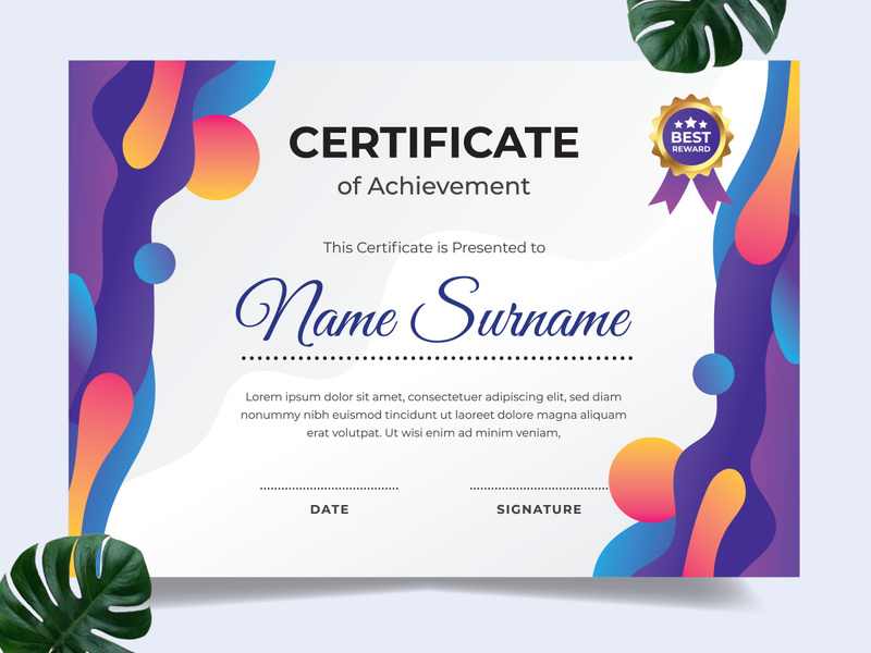 Modern certificate design template