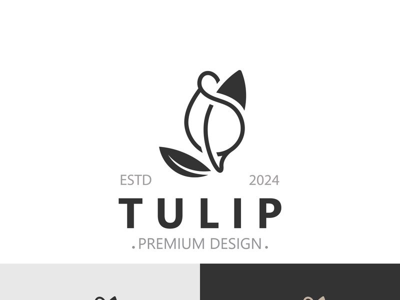 Tulip Flower bud logo with leaves design, suitable for fashion, beauty spa and boutique emblem business