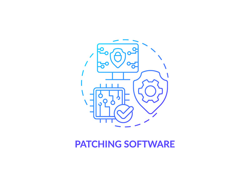 Patching software blue gradient concept icon