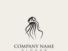 Jellyfish icon illustration design, simple logo template vector