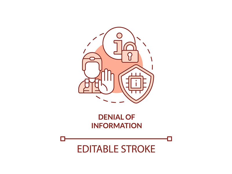 Denial of information red concept icon
