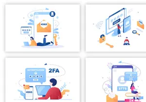 12 2FA Two Steps Authentication Password Illustration