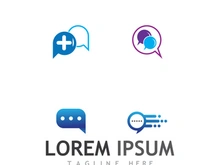 Creative chat room bubble logo design.