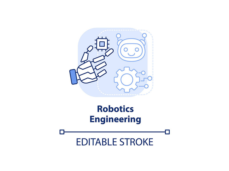 Robotics engineering light blue concept icon