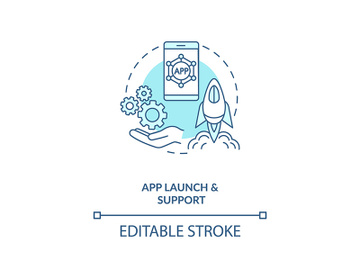 App launch and support concept icon preview picture