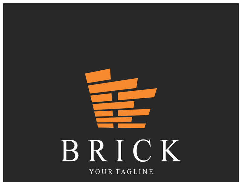 creative brick logo designs for buildings, architectural buildings, civil engineering, building materials shops