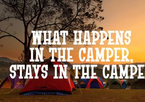 Camping Sticker - Vintage Slab Serif Font