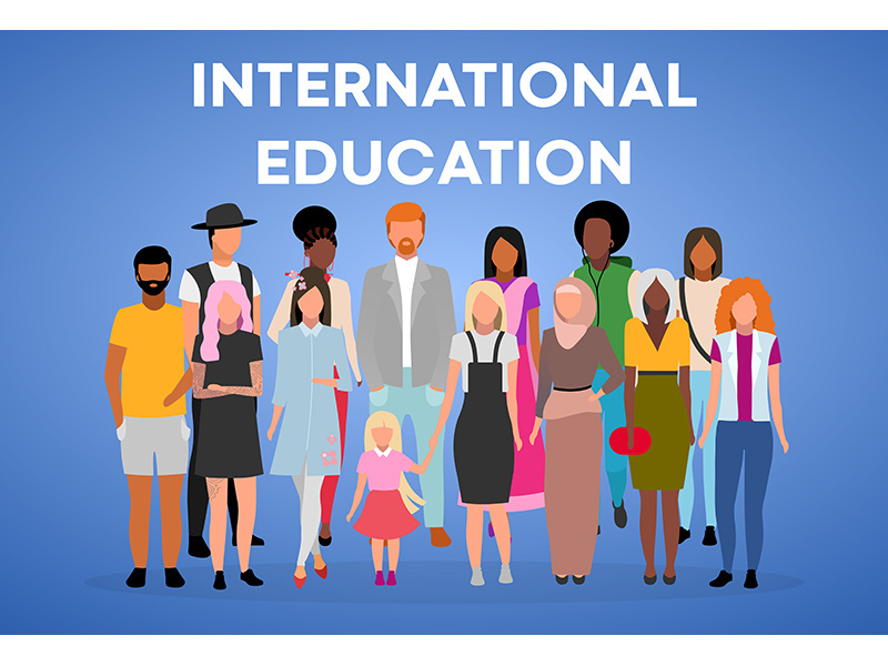 International education poster vector template