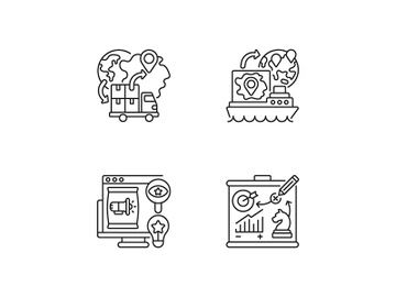 International business linear icons set preview picture
