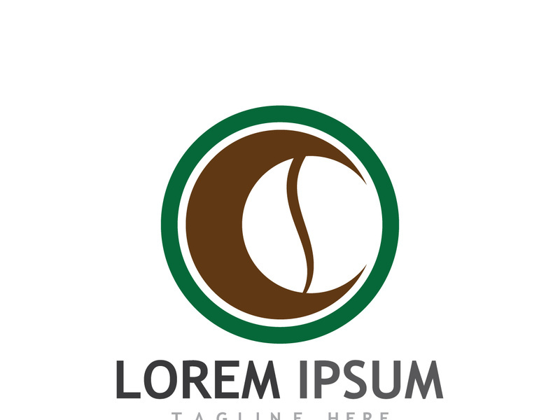 Creative coffee bean logo design.