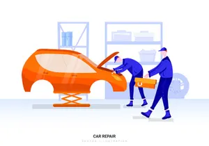 [Part 29] Car Service Vector Scenes