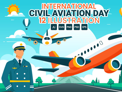 12 Civil Aviation Day Illustration