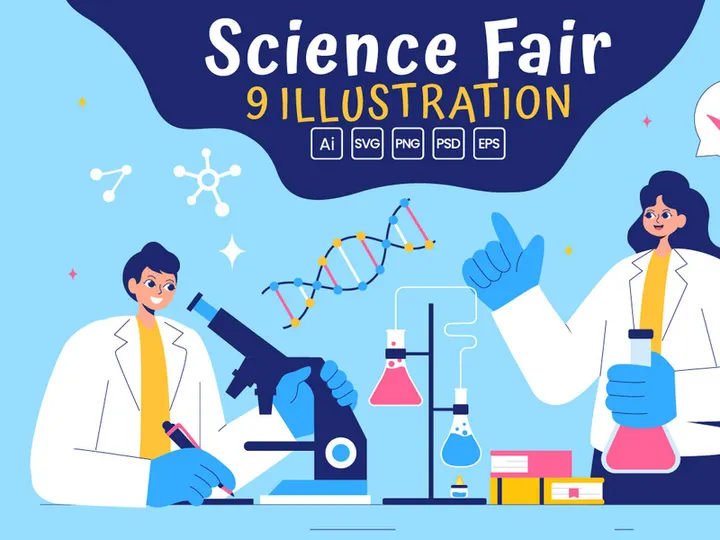 9 Laboratory Science Fair Illustration